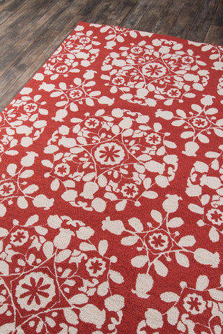 Momeni Suzani Hook SZI-4 Red Area Rug Corner Shot Feature