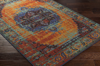 Surya Sonya SYA-1012 Blue/Orange Area Rug Closeup