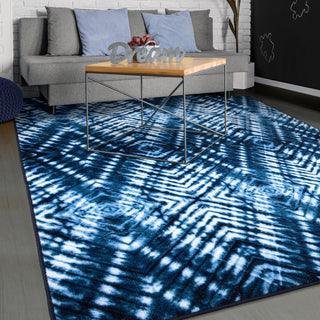 Orian Rugs Symmetry Shibori Dark Blue Area Rug 