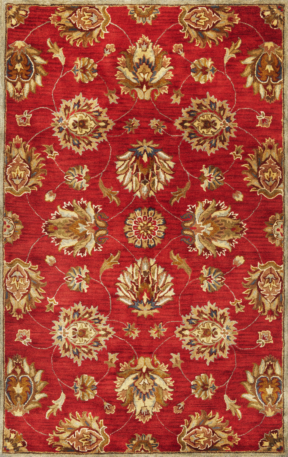 KAS Syriana 6003 Red Allover Kashan Hand Tufted Area Rug