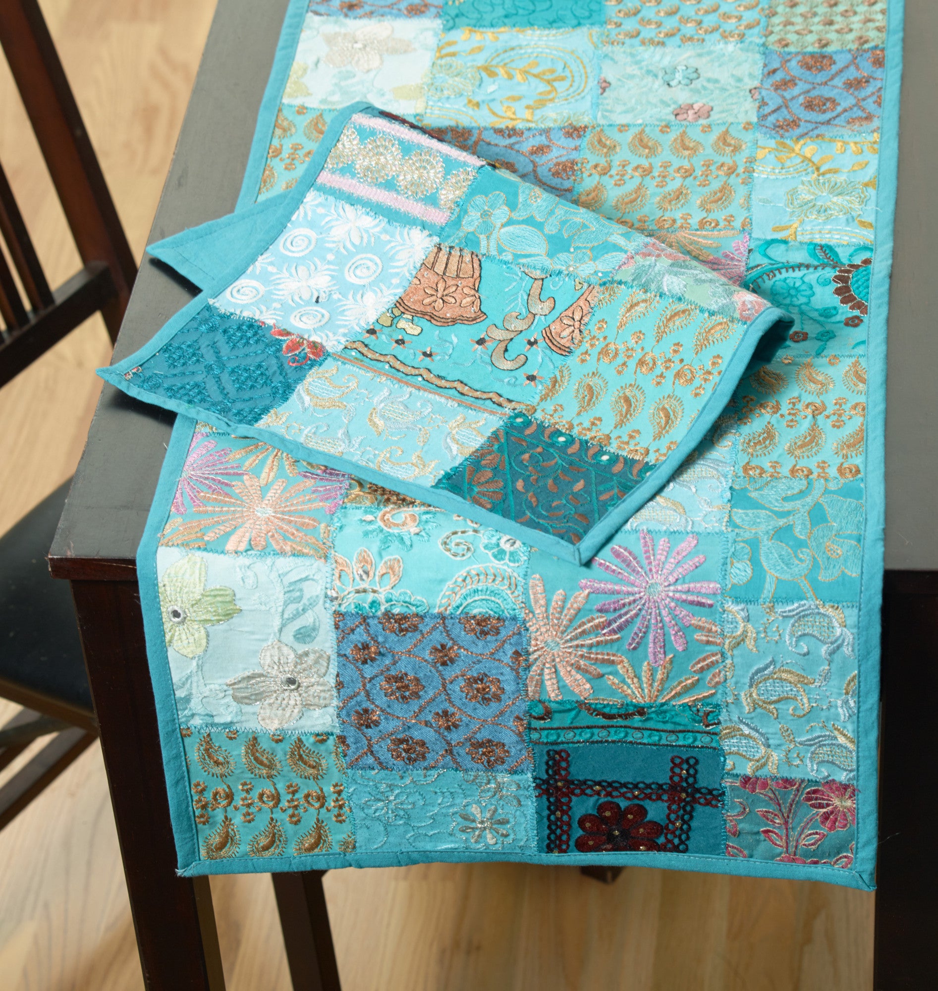 LR Resources TABLE LINENS 18007 Turquoise