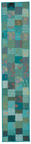 LR Resources TABLE LINENS 18008 Turquoise 16 X 80