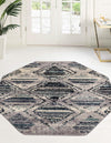 Unique Loom Tagine T-TAGN2 Blue Gray Area Rug Octagon Lifestyle Image Feature