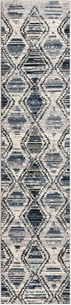 Unique Loom Tagine T-TAGN2 Blue Gray Area Rug Runner Top-down Image