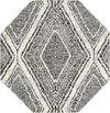 Unique Loom Tagine T-TAGN3 Black and White Area Rug Octagon Top-down Image