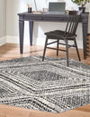Unique Loom Tagine T-TAGN3 Black and White Area Rug Octagon Lifestyle Image Feature