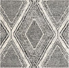 Unique Loom Tagine T-TAGN3 Black and White Area Rug Square Top-down Image