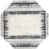 Unique Loom Tagine T-TAGN4 Black and White Area Rug Octagon Top-down Image