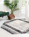 Unique Loom Tagine T-TAGN4 Black and White Area Rug Octagon Lifestyle Image Feature