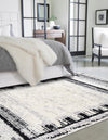 Unique Loom Tagine T-TAGN4 Black and White Area Rug Rectangle Lifestyle Image