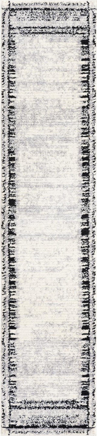 Unique Loom Tagine T-TAGN4 Black and White Area Rug Runner Top-down Image
