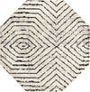 Unique Loom Tagine T-TAGN5 Black and White Area Rug Octagon Top-down Image