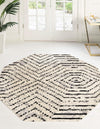 Unique Loom Tagine T-TAGN5 Black and White Area Rug Octagon Lifestyle Image Feature