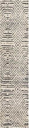 Unique Loom Tagine T-TAGN5 Black and White Area Rug Runner Top-down Image