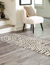Unique Loom Tagine T-TAGN5 Black and White Area Rug Runner Lifestyle Image