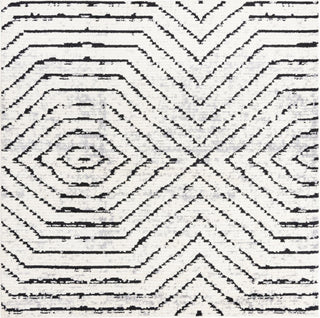 Unique Loom Tagine T-TAGN5 Black and White Area Rug Square Top-down Image