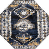 Unique Loom Tagine T-TAGN6 Blue Area Rug Octagon Top-down Image