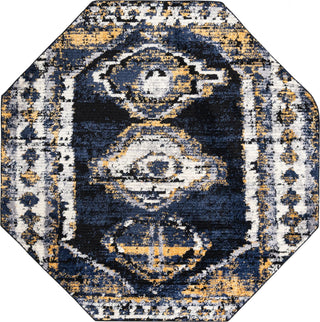 Unique Loom Tagine T-TAGN6 Blue Area Rug Octagon Top-down Image