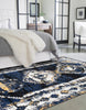 Unique Loom Tagine T-TAGN6 Blue Area Rug Rectangle Lifestyle Image