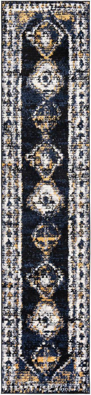Unique Loom Tagine T-TAGN6 Blue Area Rug Runner Top-down Image