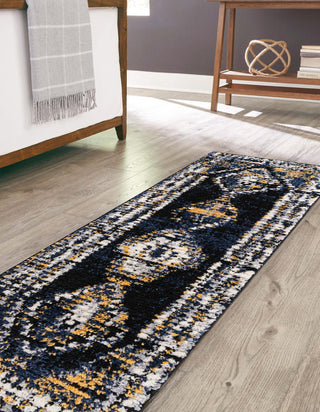 Unique Loom Tagine T-TAGN6 Blue Area Rug Runner Lifestyle Image