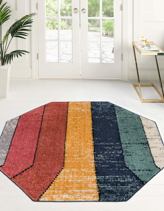 Unique Loom Tagine T-TAGN9 Multi Area Rug Octagon Lifestyle Image Feature