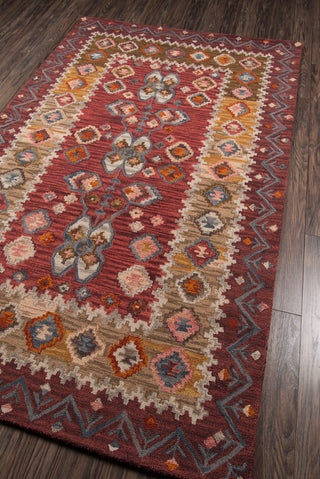 Momeni Tangier TAN-1 Red Area Rug Detail Shot Feature