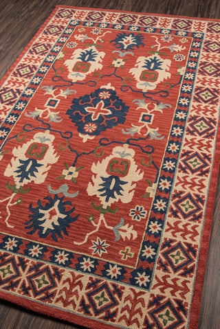 Momeni Tangier TAN-3 Red Area Rug Detail Shot Feature