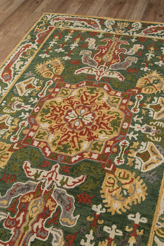 Momeni Tangier TAN25 Green Area Rug Corner Shot Feature