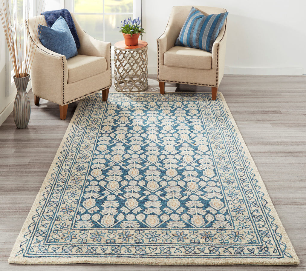 Momeni Tangier TAN38 Blue Area Rug Main Image Feature