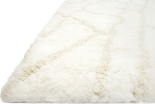 Loloi Tangier Shag TG-01 White/Beige Area Rug Corner Image Feature