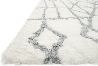 Loloi Tangier Shag TG-05 White/Slate Area Rug Corner Image Feature