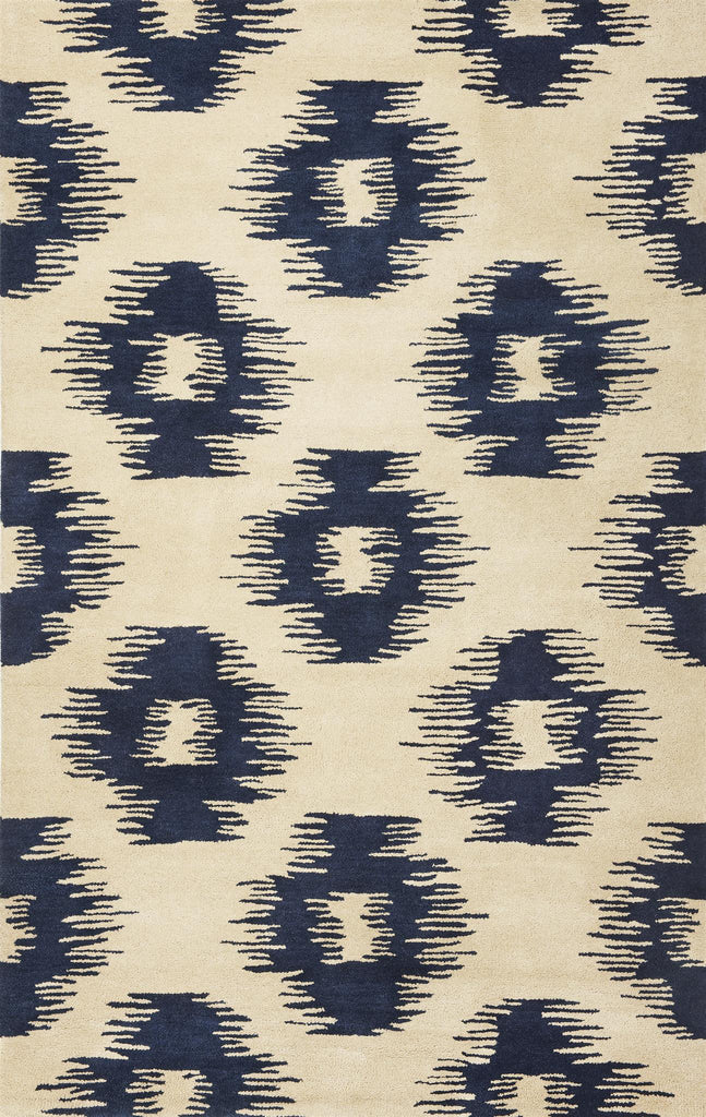 KAS Tapestry 6801 Ivory/Blue Simplicity Hand Tufted Area Rug