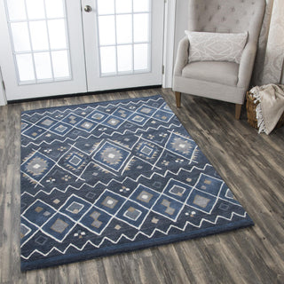 Rizzy Tumble Weed Loft TL647A Indigo Area Rug Corner Image Feature