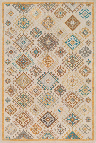 Surya Tabriz TBZ-1000 Teal Khaki Dark Brown Wheat Taupe Medium Gray Area Rug main image