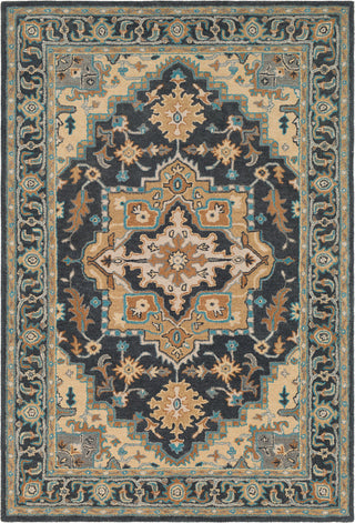 Surya Tabriz TBZ-1003 Charcoal Wheat Cream Teal Beige Dark Brown Taupe Area Rug main image