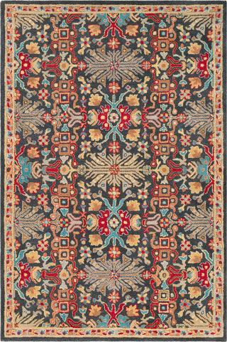 Surya Tabriz TBZ-1006 Peach Charcoal Dark Red Wheat Medium Gray Cream Light Camel Teal Area Rug main image