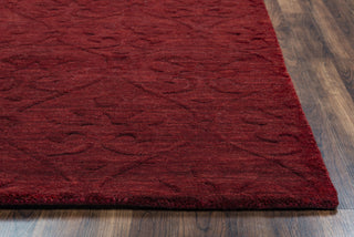 Rizzy Technique TC8268 Burgundy Area Rug Edge Shot