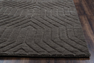 Rizzy Technique TC8579 Dark Taupe Area Rug Edge Shot