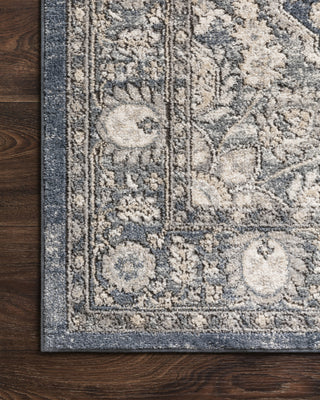 Loloi II Teagan TEA-01 Denim/Mist Area Rug Corner On Wood