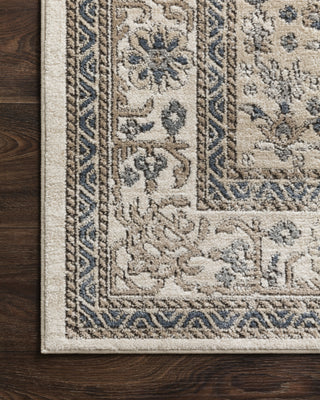 Loloi II Teagan TEA-02 Oatmeal/Ivory Area Rug Corner On Wood