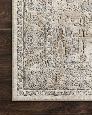 Loloi II Teagan TEA-03 Ivory/Sand Area Rug Corner On Wood