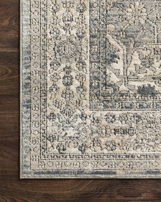 Loloi II Teagan TEA-04 Sky/Natural Area Rug Corner On Wood