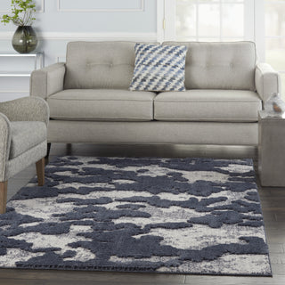 Nourison Textured Contemporary TEC01 Blue/Grey Area Rug