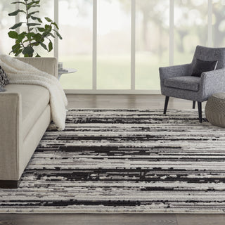 Nourison Textured Contemporary TEC02 Ivory/Charcoal Area Rug