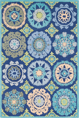 Surya Technicolor TEC-1003 Dark Blue Light Gray Mint Lime Green Butter Area Rug main image