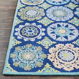 Surya Technicolor TEC-1003 Dark Blue Light Gray Mint Lime Green Butter Area Rug Detail Image