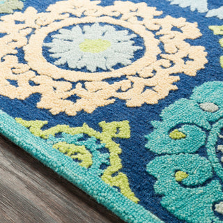 Surya Technicolor TEC-1003 Dark Blue Light Gray Mint Lime Green Butter Area Rug Texture Image