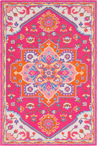 Surya Technicolor TEC-1006 Bright Pink Orange Dark Blue Rose Ivory Saffron Area Rug main image