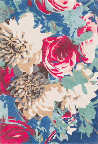 Surya Technicolor TEC-1011 Bright Pink Rose Pale Blue Ice Sage Cream Camel Medium Gray Area Rug main image